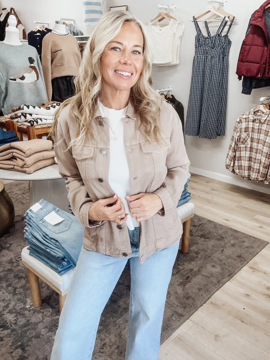 Sabrina Jean Jacket - Taupe