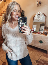 Oatmeal Confetti Cable Knit Sweater