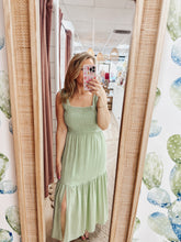 Picnic Party Smocked Tank Tiered Maxi Dress - Light Green