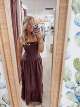 Z SUPPLY Esti Embroidered Maxi Dress - Chocolate Cherry