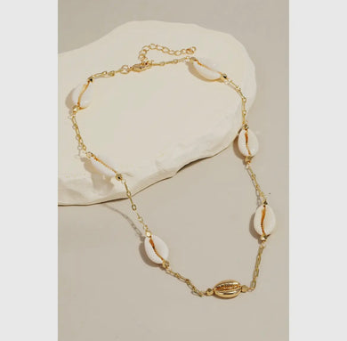 Puka Shell Chain Necklace - Gold