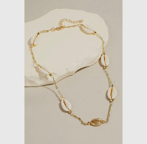Puka Shell Chain Necklace - Gold