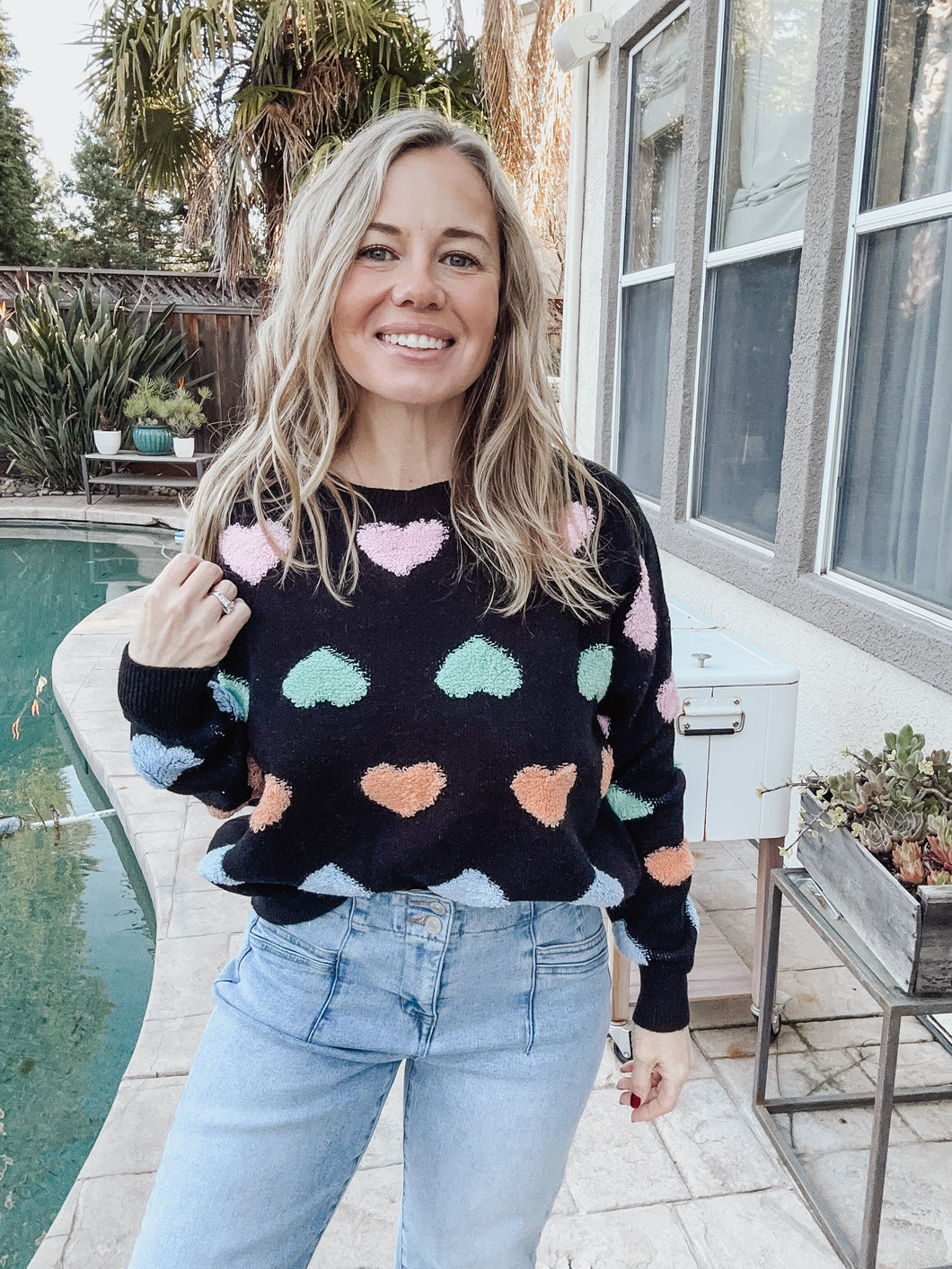 Conversation Heart Sweater - Black