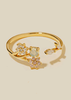 Floral Mixed Cubic Zirconia Band Ring