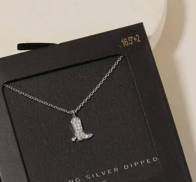 Boot Necklace - Silver