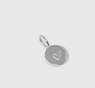 Engraved Heart Charm Bar - Silver