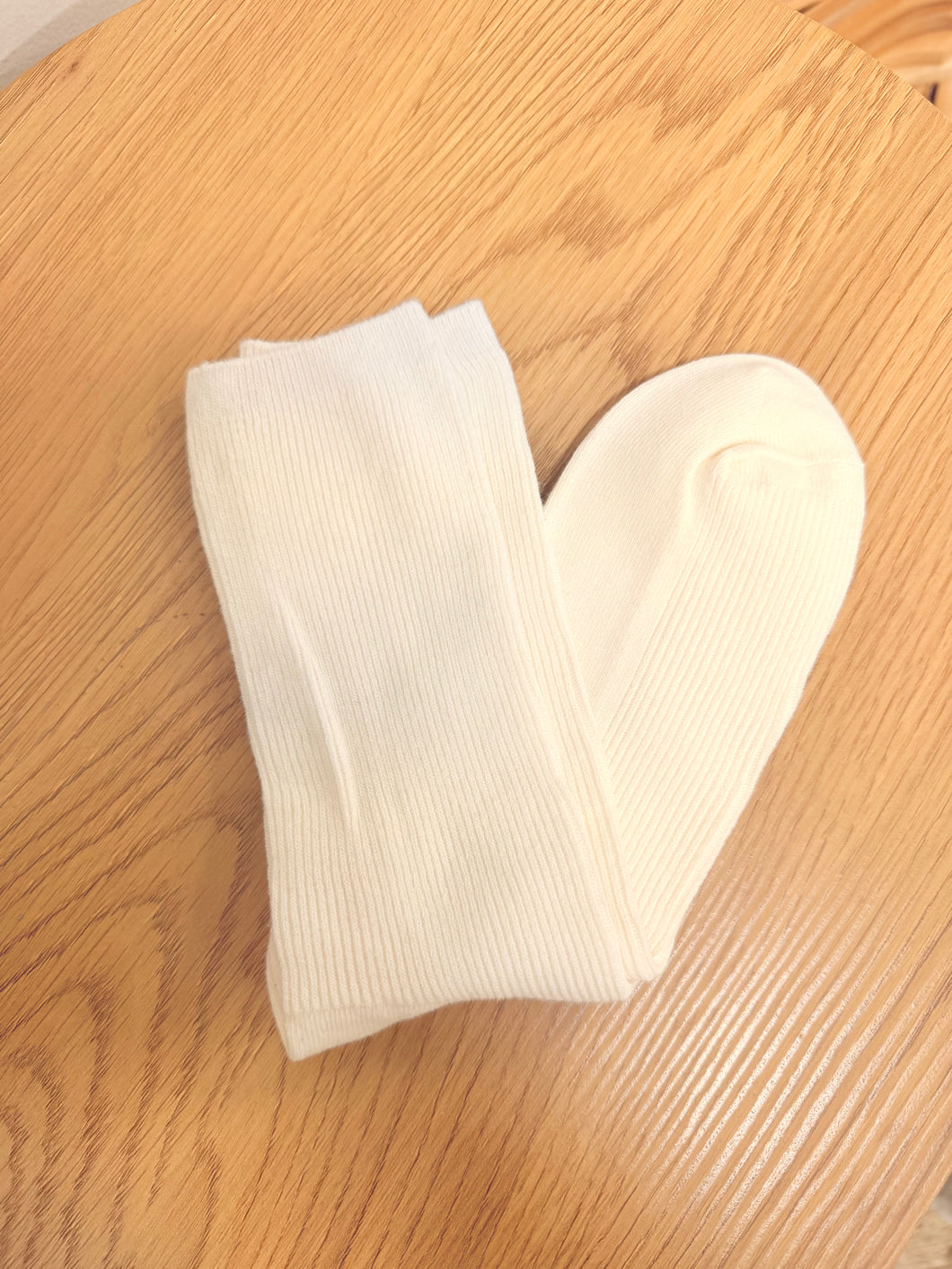 Ribbed Socks - Cream