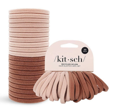 Eco Friendly Nylon Elastics 20 Hair Ties - Blush