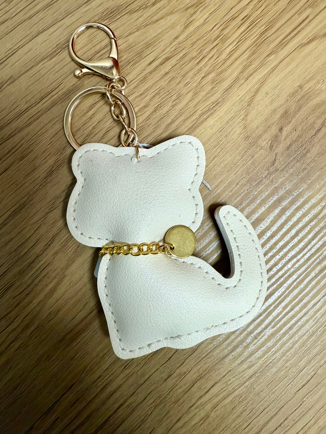 Kitten Purse Charm Key Chain - Cream