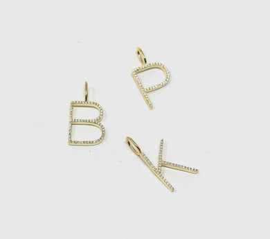 Sleek Initial Charm Bar - Gold