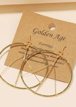 Circle Peace Sign Drop Earrings - Gold