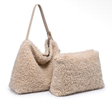 Neve Sherpa Tote Handbag - Cream