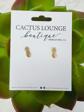 Pineapple Stud Earrings - Gold