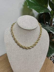 Rope Chain Necklace 14" + 2" Extender - Gold