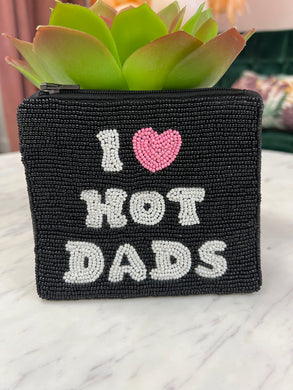 I Love Hot Dads Beaded Bag