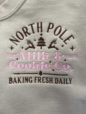 North Pole Milk & Cookie Co Embroidered Sweatshirt