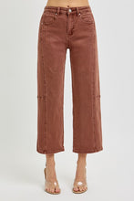 Traci High Rise Crop Wide Leg Barrel Jean - Espresso