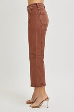 Traci High Rise Crop Wide Leg Barrel Jean - Espresso