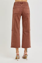 Traci High Rise Crop Wide Leg Barrel Jean - Espresso