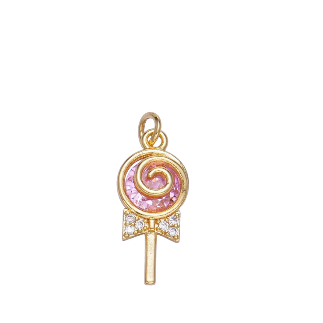 Lollipop Charm Bar - Pink/Gold