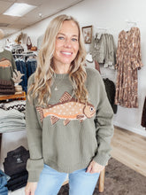 Gone Fishin' Fish Sweater - Olive
