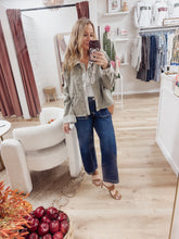 Willow Creek Gingham Collared Twill Jacket - Olive