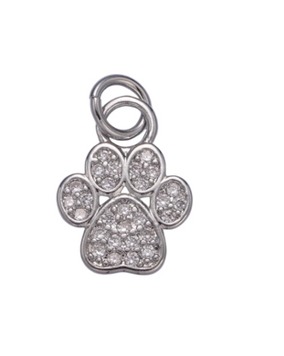 Paw Print Charm Bar - Silver