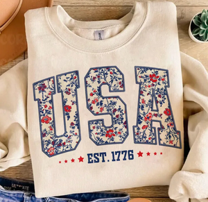 PRE-ORDER USA FLORAL SWEATSHIRT (MULTIPLE COLORS)