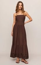 Z SUPPLY Esti Embroidered Maxi Dress - Chocolate Cherry