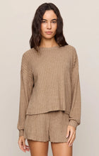 Z SUPPLY Daydream Silky Rib Long Sleeve Top - Light Toffee