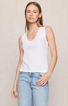 Z SUPPLY Ellie Rib V Neck Tank - White