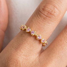 Cz Round Stone Pave Semi Eternity Band Ring: Gold