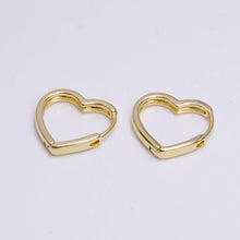 14K Gold Filled 18mm Heart Minimalist Hoop Huggie Earrings