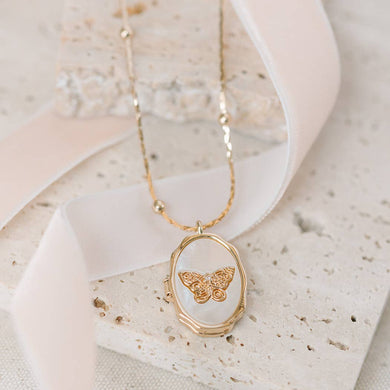 Butterfly Locket Necklace