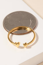 Gold Dipped Delicate Double Heart Open Ring - Gold