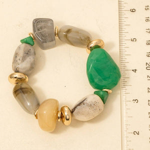 Assorted Stone Bracelet - Green