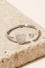 Gold Dipped Gold Dipped Gemstone Heart And Cz Stud Open Band Ring - Gold