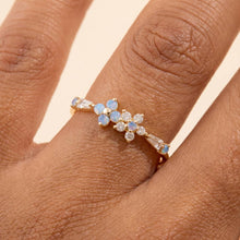 Gold Dipped Twin Flower Cz Band Ring: Gold
