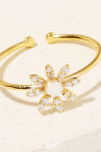Gold Dipped Opal Flower Fashion Ring - Gold