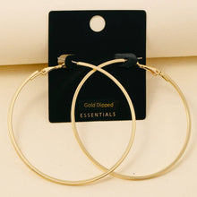 Gold Dipped Large Latch Hoop Earrings - Gold