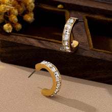 Crystal Gold-Tone Huggie Hoop Earrings