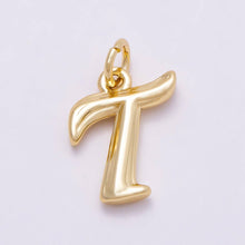 16K Gold Filled 14mm Minimalist Molten Alphabet Initial Letter Charm Bar | Charms-00908 ~ Charms-00933: Letters Set