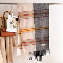 Soft Gradient Knit Tassel Scarf Wrap Shawl - Black