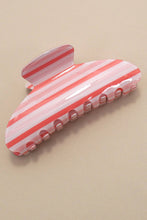 JUMBO STRIPE PLAID OVAL HAIR CLAW CLIPS | 40H1069: Pink