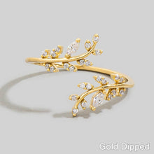 Jeweled Cz Vine Wrap Ring - Silver