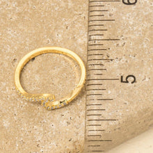 Gold Dipped Delicate Studded Wave Ring: Gold
