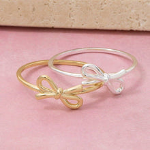 Gold Dipped Ribbon Bow Ring: S
