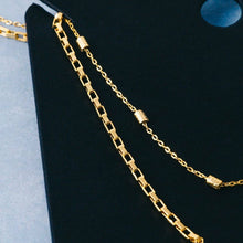Two Row Layered Chain Necklace - Gold