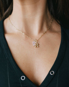 Mini Paperclip Chain Necklace | Threader Charm Necklace  : Gold / 16" + 2"