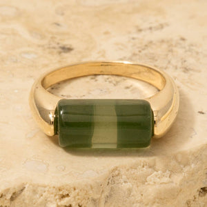 Rectangle Resin Stone Ring - Size 6.5